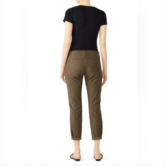 Current/Elliott Easy Stiletto Pants in Olive Green with Black Polka Dots, 28 - Picture 11 of 11